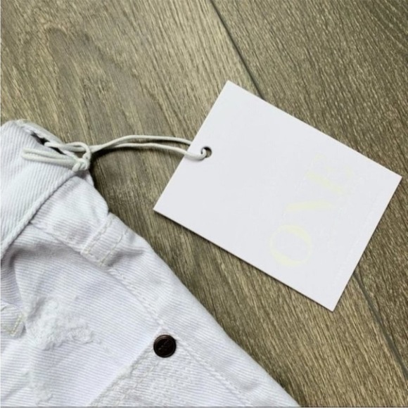 Revolve One Teaspoon Freebirds Skinny Jeans White Distressed Denim Ankle Zip - Picture 5 of 11